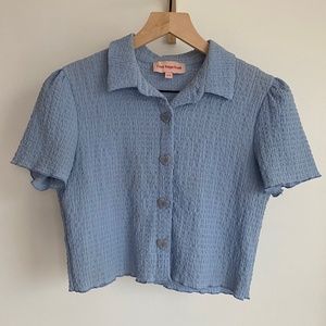 LISA SAYS GAH • Sabrina Top • Blue, XS